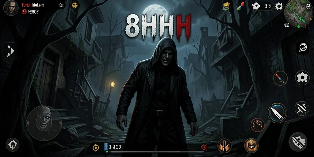 Gameplay menegangkan dari 8HHH saat menjelajahi kegelapan.