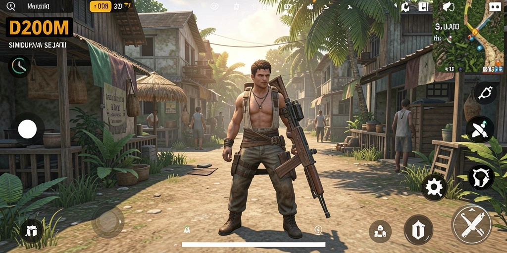 Screenshot gameplay D200M menampilkan aktivitas simulasi yang menarik dan mendalam.