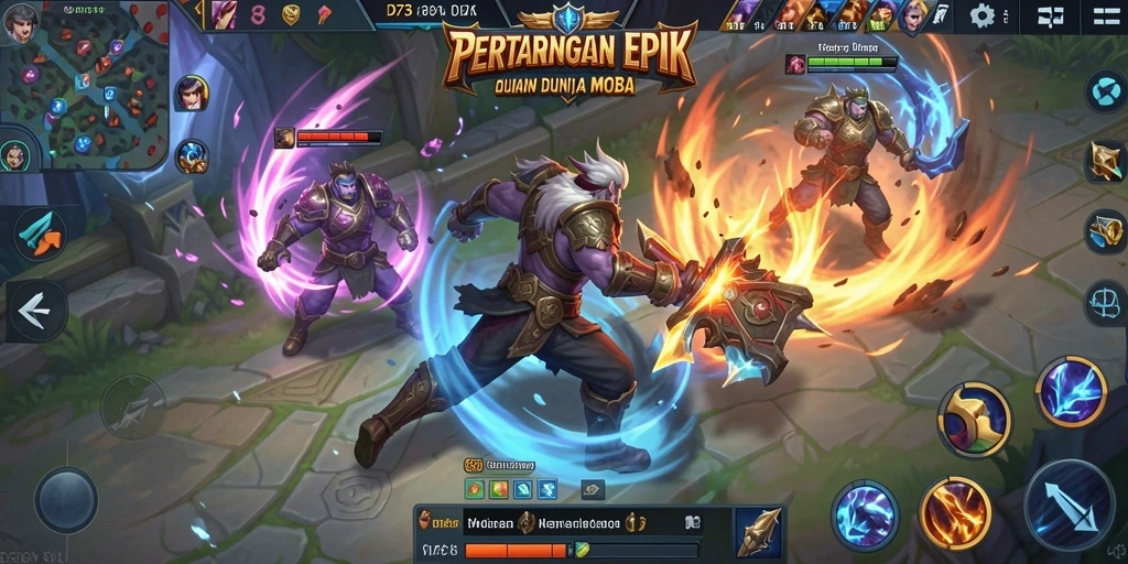 Tampilan gameplay D73 yang menakjubkan dan penuh aksi.