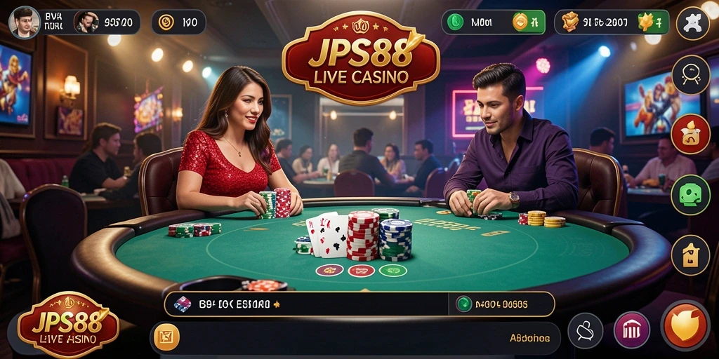 Tampilan gameplay Live Casino yang mendebarkan di JPS88.