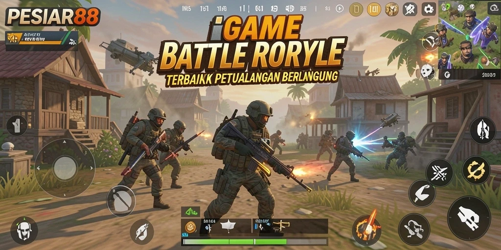 Tampilan seru gameplay PESIAR88 dalam suasana Battle Royale.