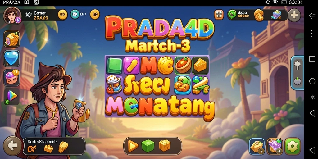 Screenshot gameplay <strong>PRADA4D</strong> yang menunjukkan keseruan mencocokkan item.
