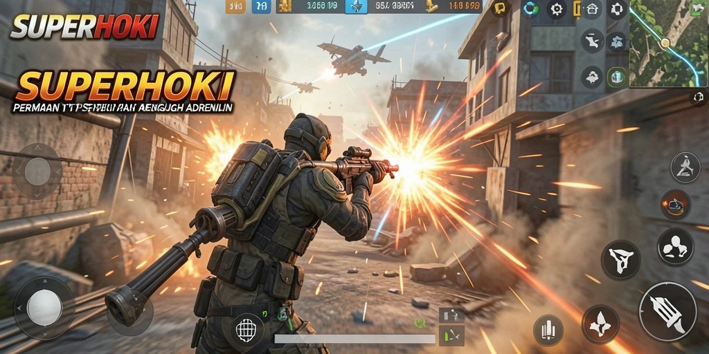 Tangkapan layar fitur gameplay TPS di <strong>SUPERHOKI</strong> yang mendebarkan.