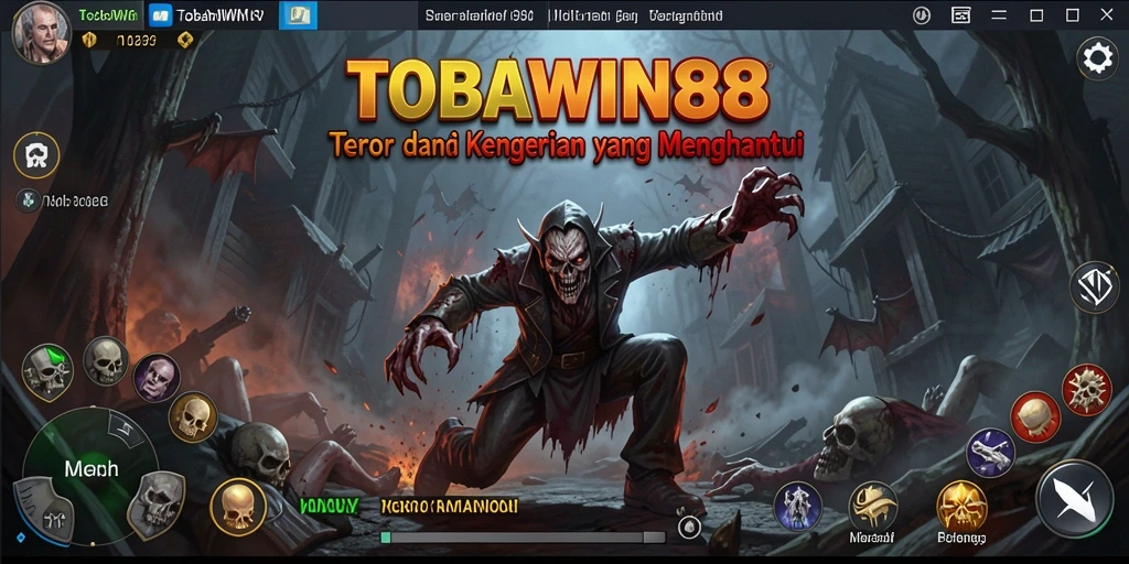Screenshot TOBAWIN88 menampilkan aksi seram penuh ketegangan.